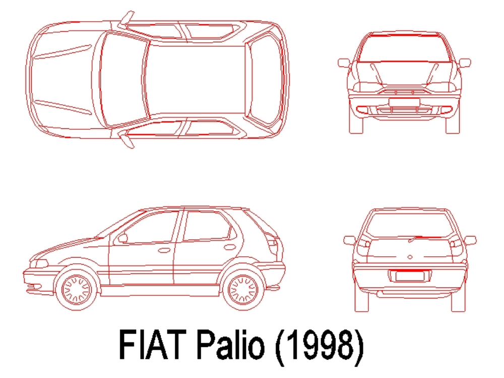 Fiat palio automobile. in AutoCAD, Download CAD free (90.34 KB)