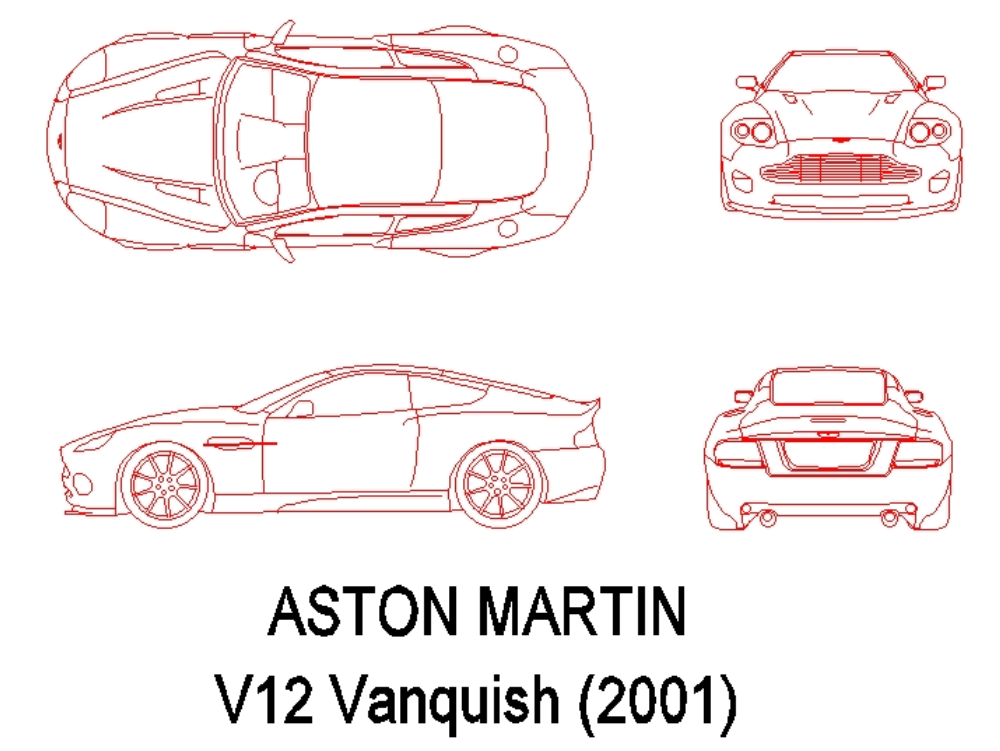Automóvil Aston Martin V12 Vanquish.