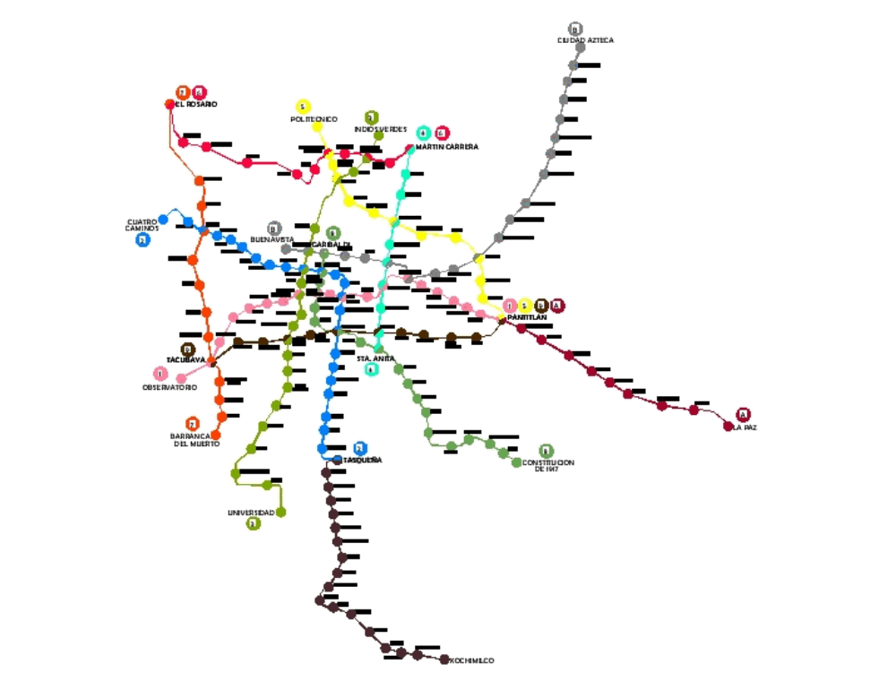 Lines of metro from mexico city . ( KB) | Bibliocad
