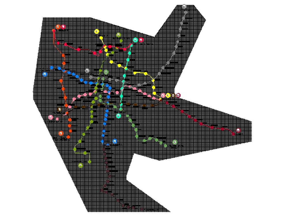 Líneas del metro de la ciudad del D.F- México