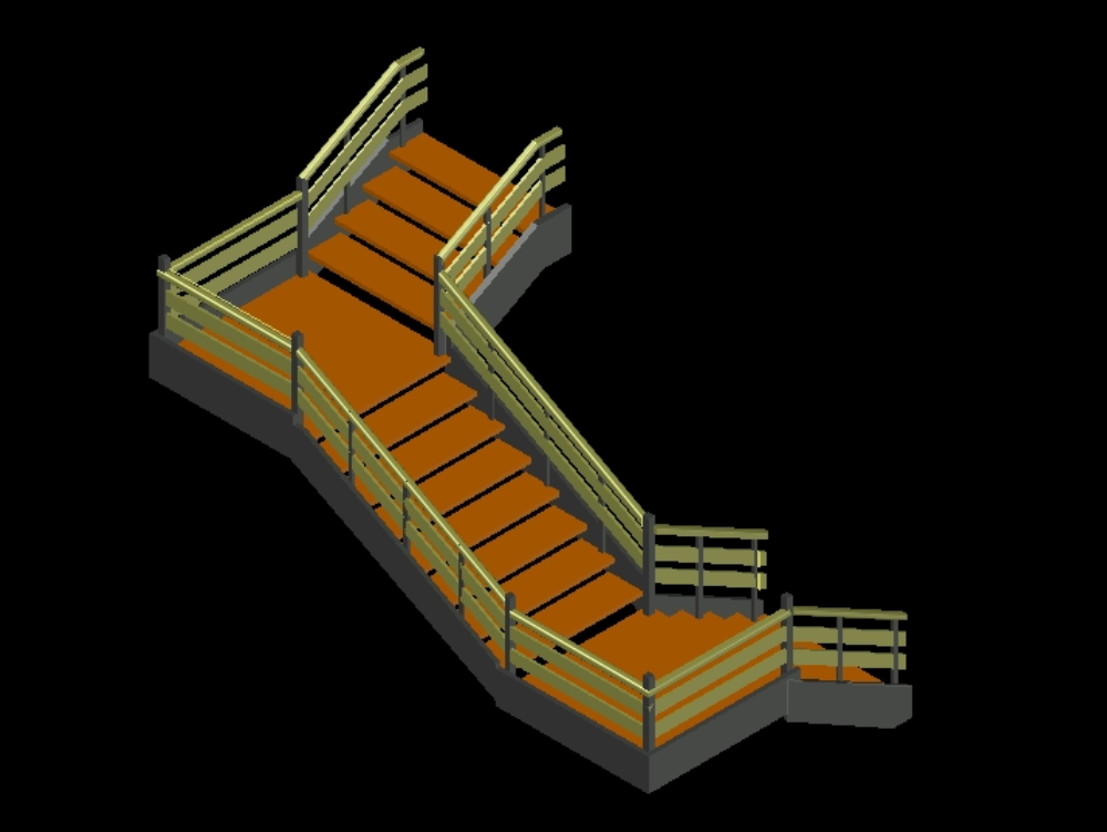 Metal staircase in 3d.