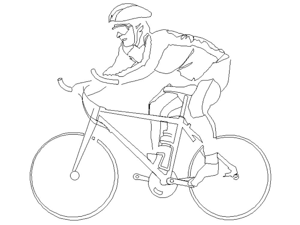 Silhouette of man on a bicycle.