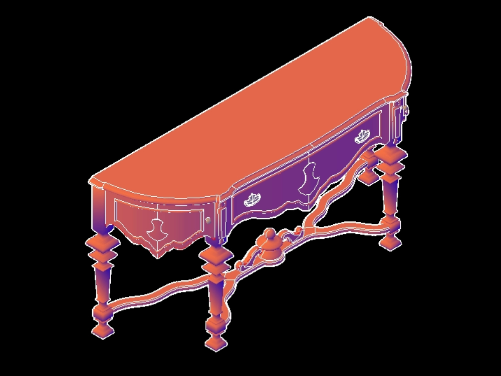 Colonial furniture in 3d.