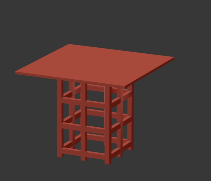 Mesa de madeira 3d