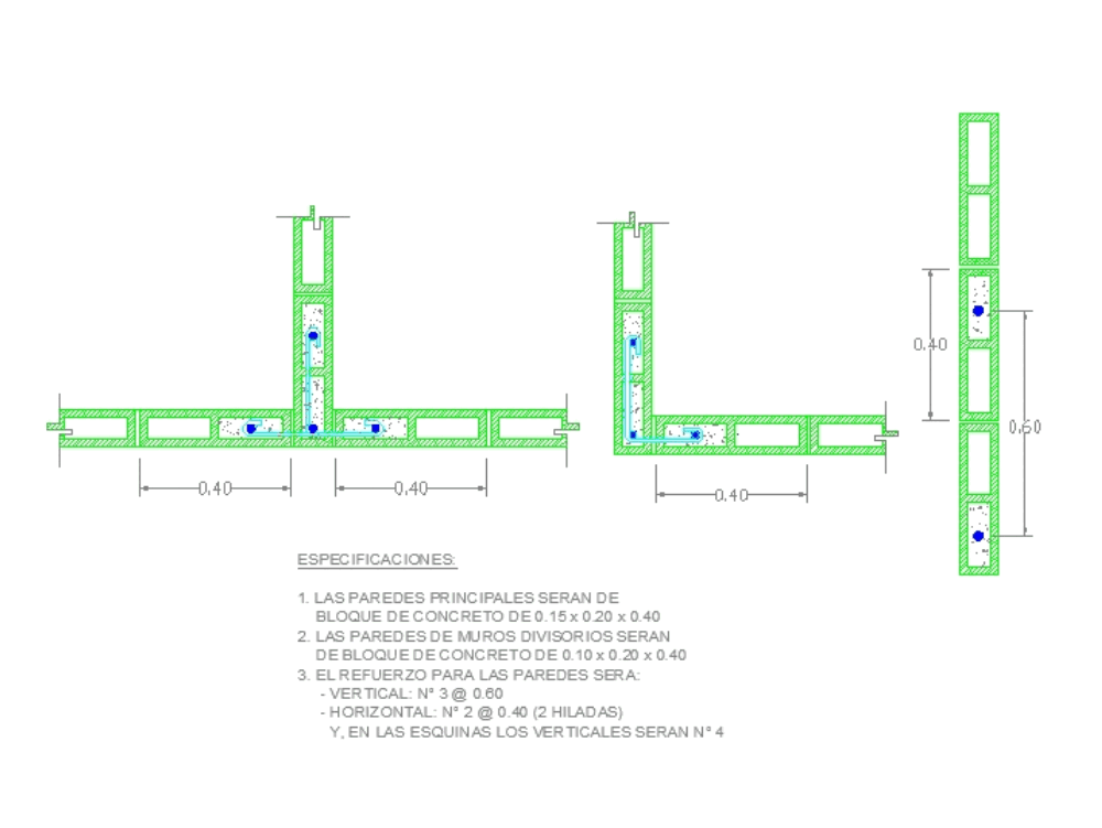 Detalle de entronques de castillos en AutoCAD | CAD (21.16 KB) | Bibliocad