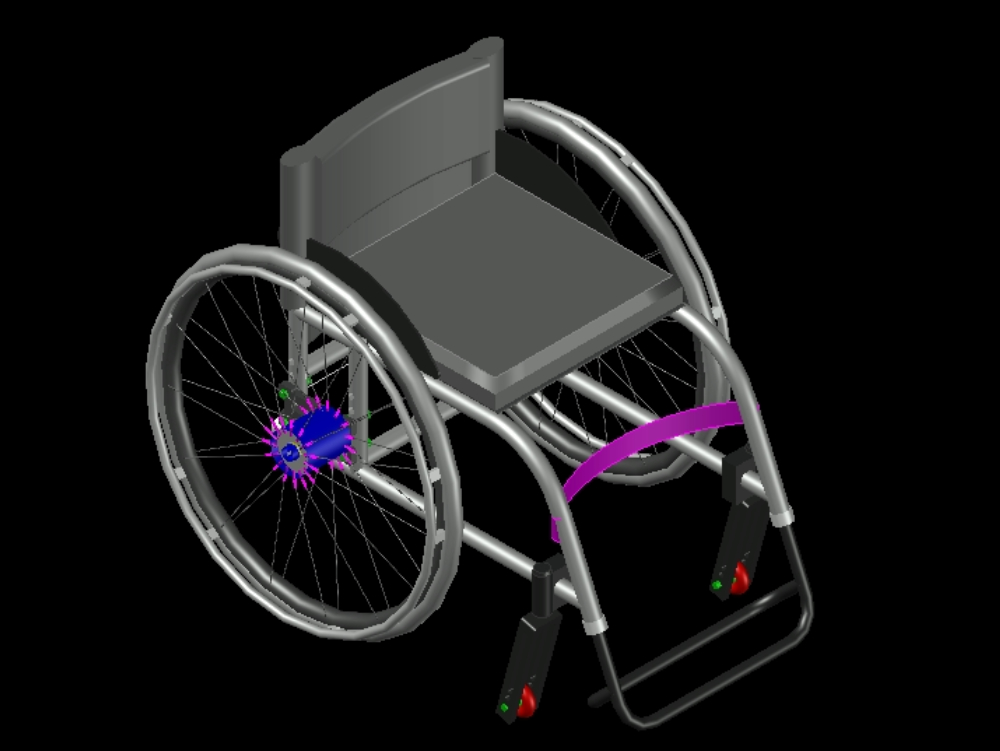 Rollstuhl in 3D.