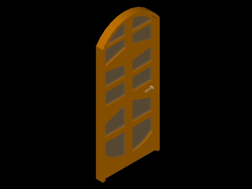 Puerta de madera en 3D.