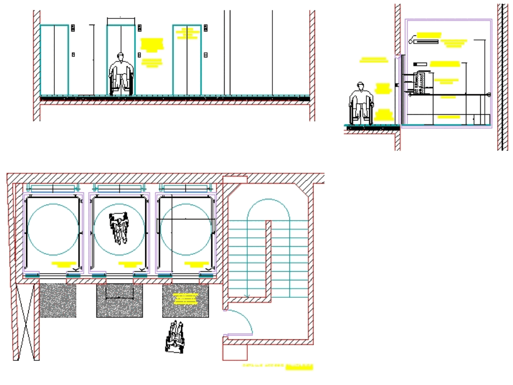 Accessible elevators - Plant - Section