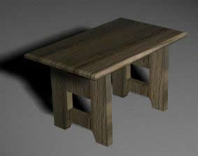 Mesa de madeira 3d