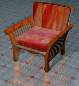 Sessel aus Holz mit unabhängigen Kissen in Sitz und Rücken