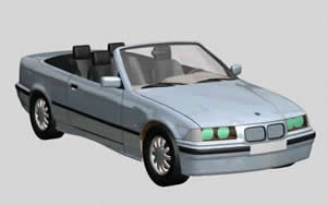 Automóvil BMW descapotable 3d
