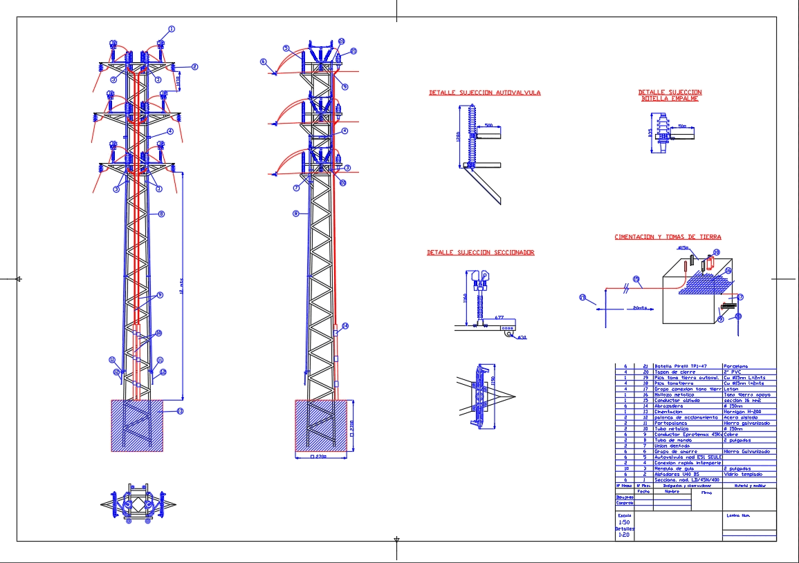 Torre de alta tensión en AutoCAD | Descargar CAD gratis ( KB) |  Bibliocad