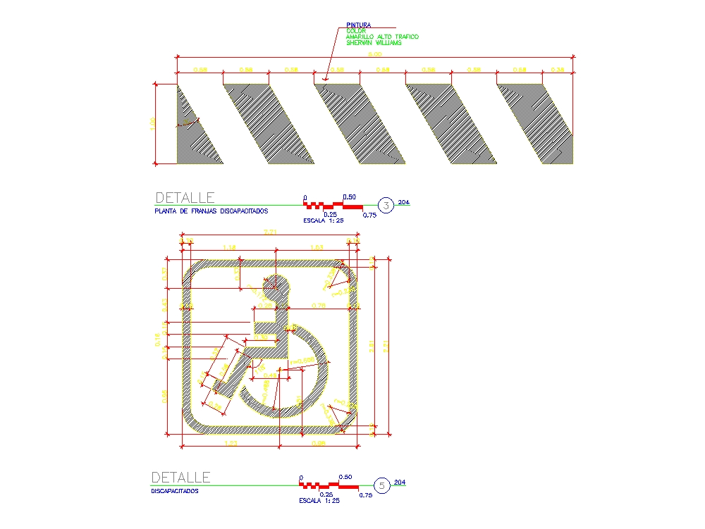 Markierung für Behindertenparkplätze