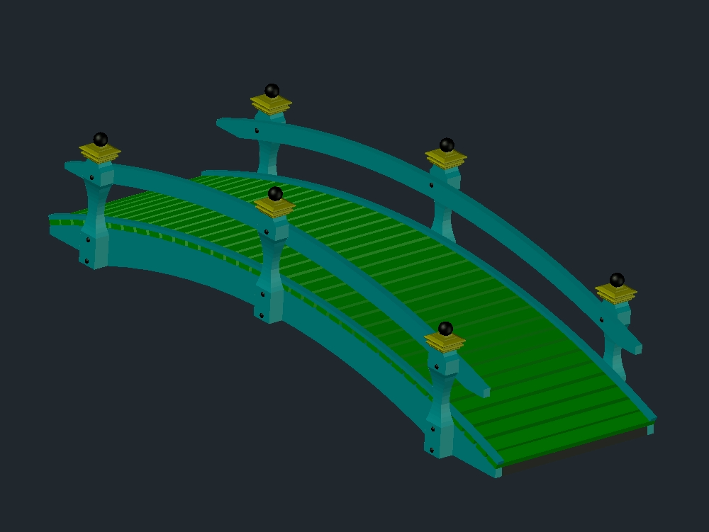 Brücke - 3D-japanischer Gehweg