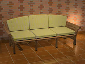 sofa de tres plazas 3d