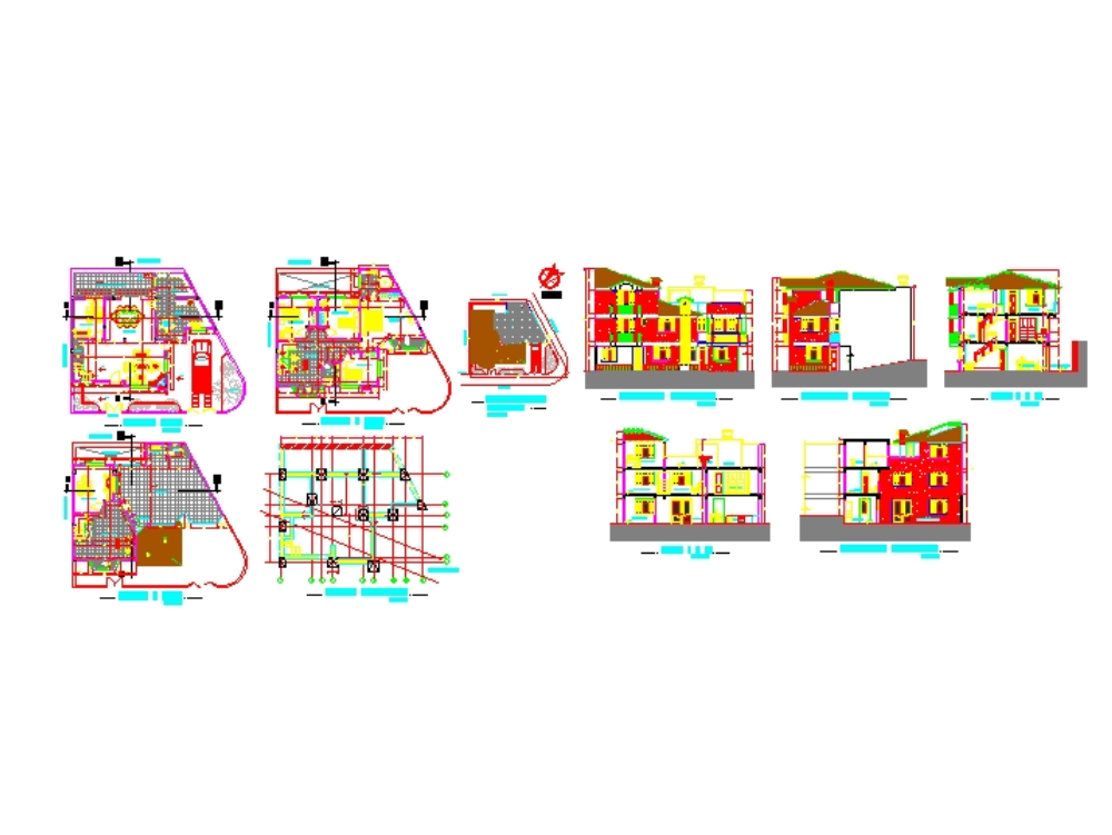 Single family home in AutoCAD CAD download (890.23 KB) Bibliocad