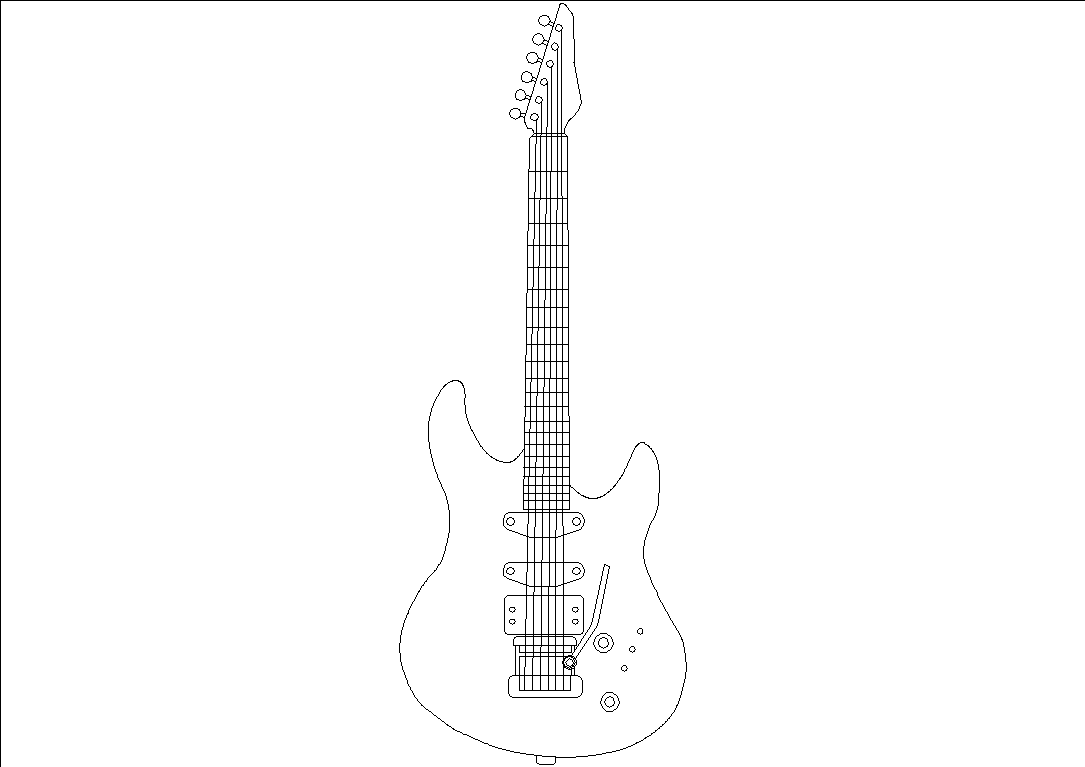 Electric guitar in AutoCAD CAD download (11.99 KB) Bibliocad