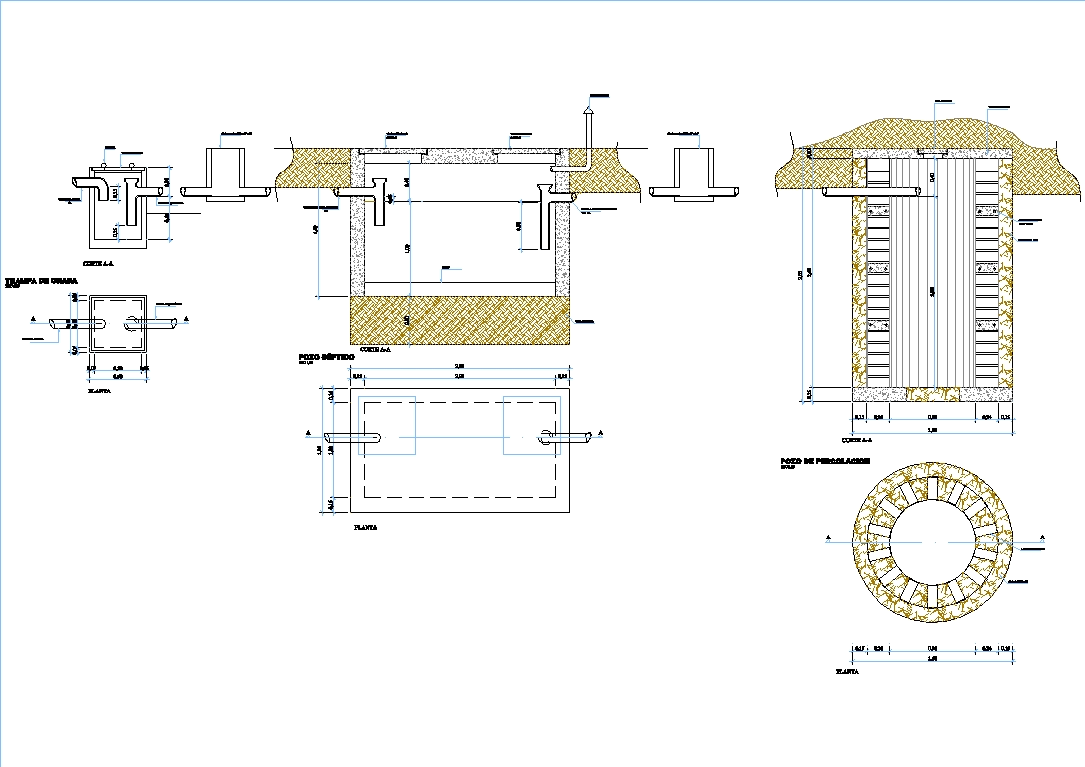 Pozo septico en AutoCAD | Descargar CAD (49.88 KB) | Bibliocad