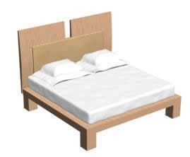 Bed 3d in minimalistic style