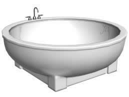 Round bathtub 3D