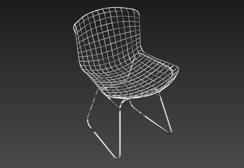 Metallic chair 3d