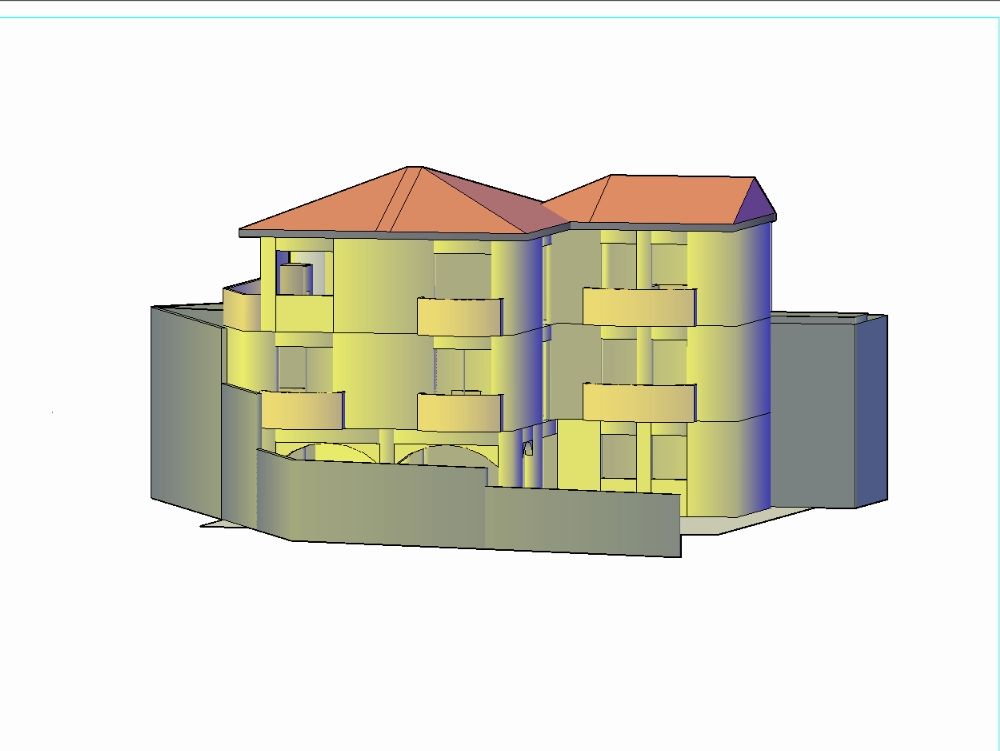 Apartamento en tres niveles 3d
