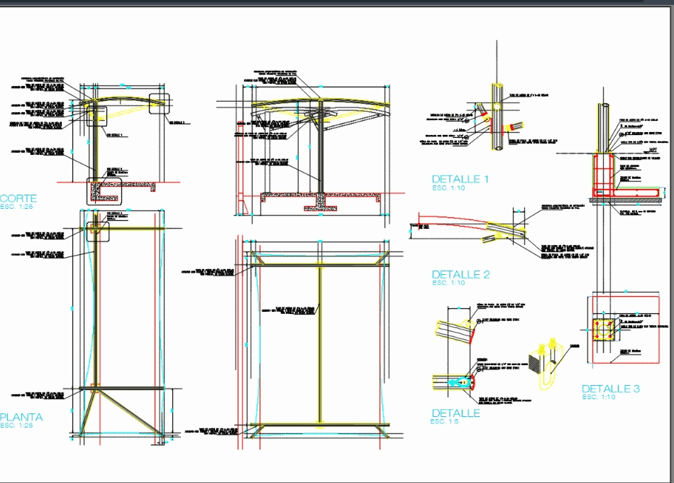 Detail canvas roof for extern corridors
