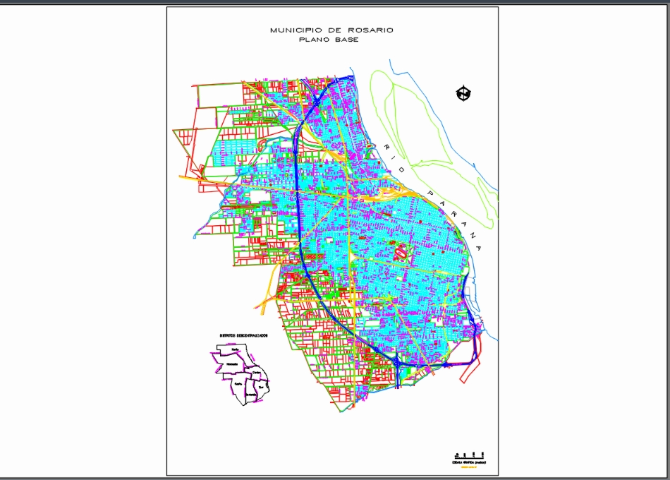 Plan de la ville de Rosario