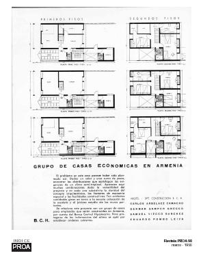 Revista Proa 98 - Grupo de viviendas economicas en Armenia - Marzo de 1956