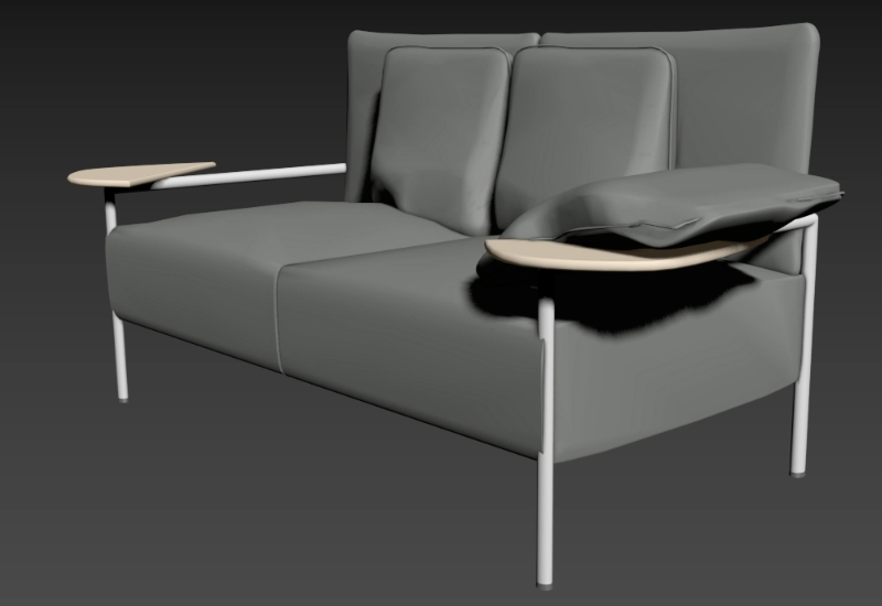 Double sofa 3d