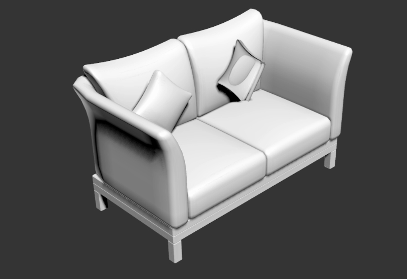 Double sofa  3d