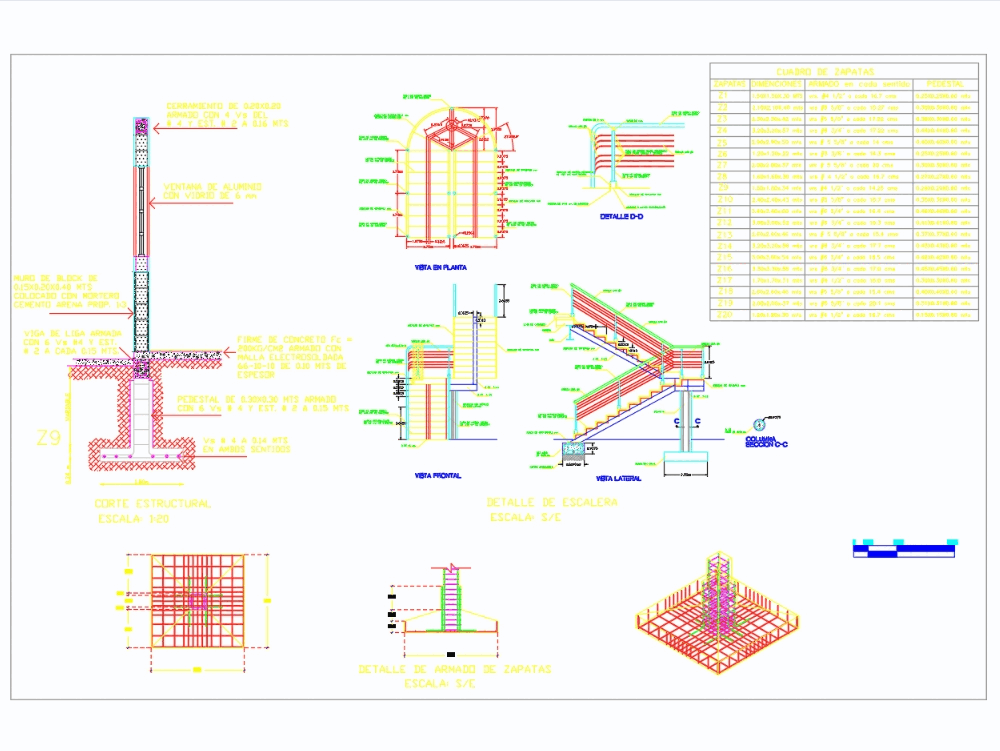Detalle de una escalera en AutoCAD | Descargar CAD (138.93 KB) | Bibliocad