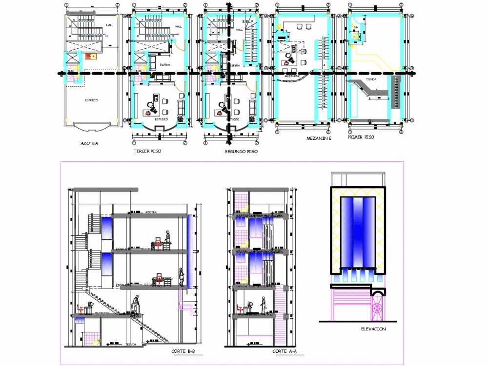 Edificio De Oficinas En Autocad Descargar Cad 316 4 Kb Bibliocad