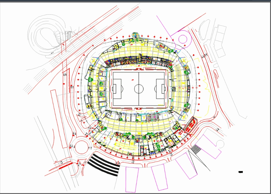 Football stadium in AutoCAD CAD download 3 07 MB 