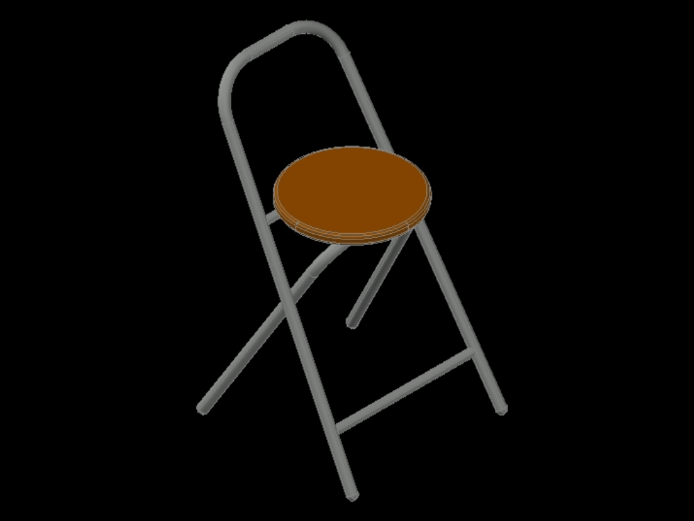 Cadeira simples de metal e madeira