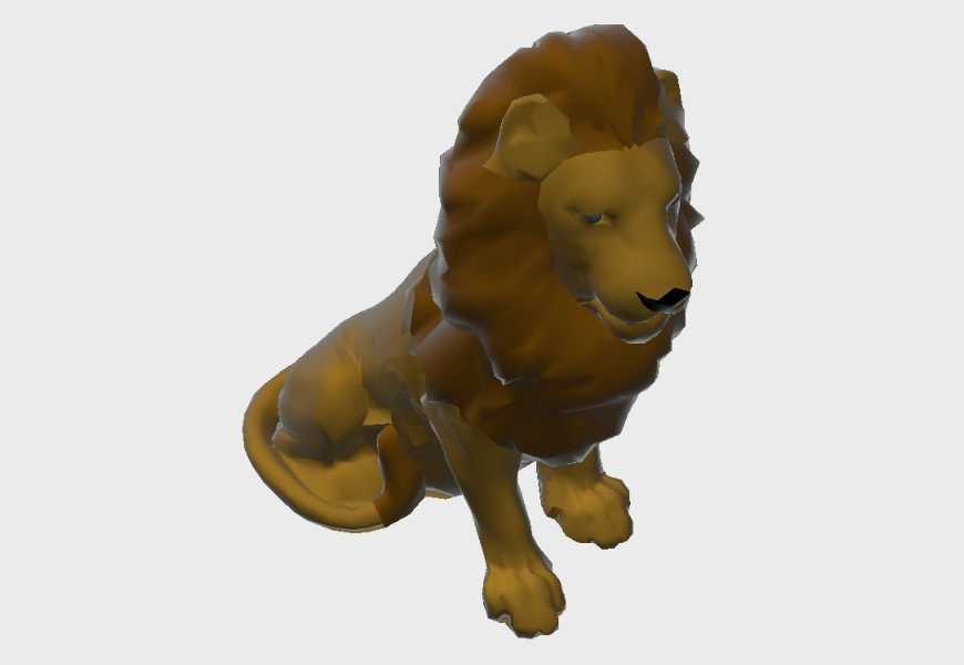 Sculpture de lion 3d