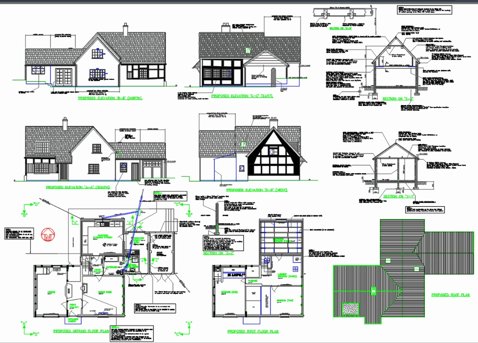 Cottage plan in AutoCAD | CAD download (577.35 KB) | Bibliocad