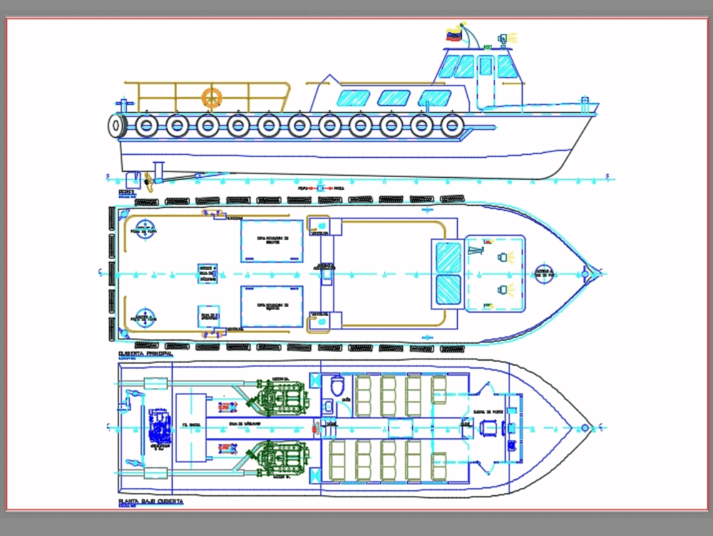 Boat tows in AutoCAD | Download CAD free (278.16 KB 