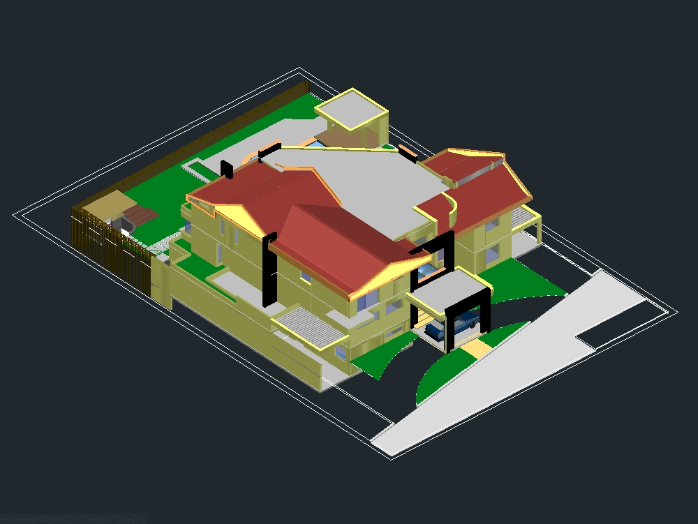 House 3d in AutoCAD Download CAD free 137 48 KB 
