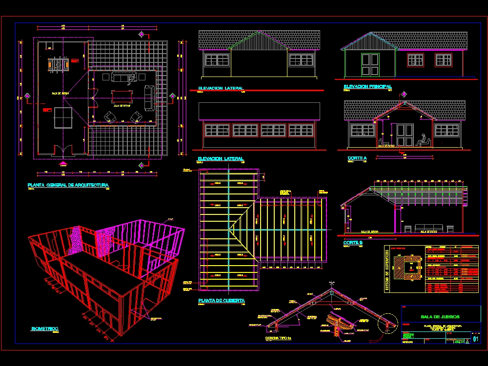 Sala de juegos y estar en AutoCAD | Descargar CAD (464.59 KB) | Bibliocad