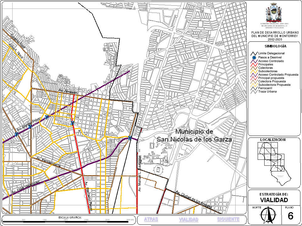 Monterrey - Mexiko - Plan der Stadtentwicklung