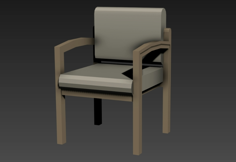 Chaise 3D avec matériaux appliqués