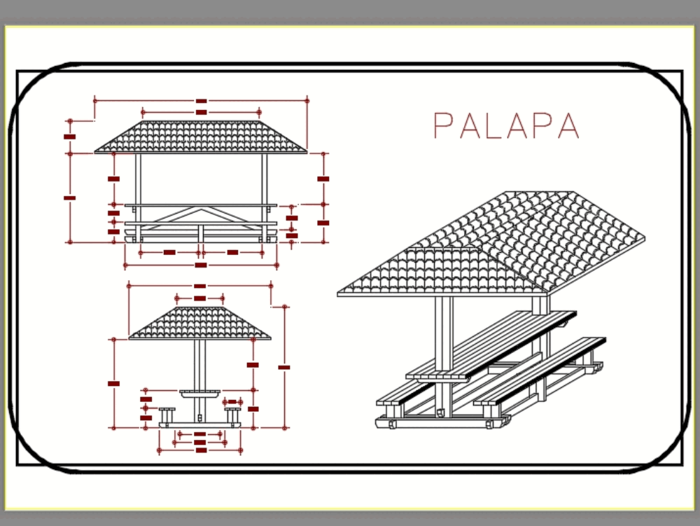 Wood Palapa In Autocad Cad Download 31 Kb Bibliocad