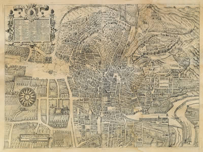 Plan von Granada aus dem 16.-17. Jahrhundert