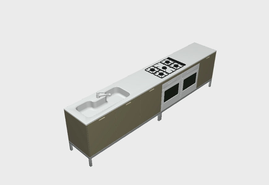 3D-Möbel der Küche