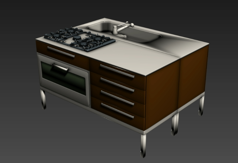3D-Möbel der Küche