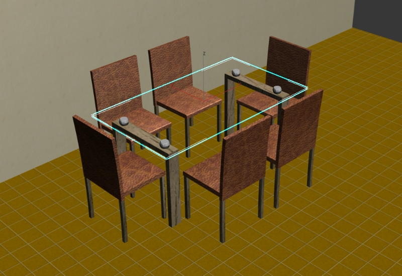 Table à manger 3D 6 places avec plateau en verre