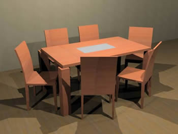 Table à manger 6 places tout bois 90 x1 60 cm.