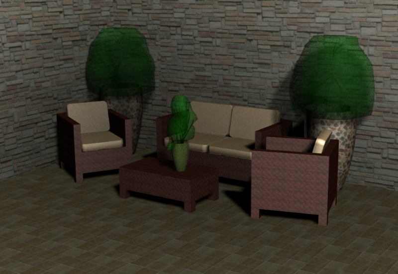 Conjunto sofá 3D