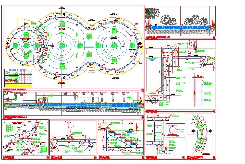 Swimming pool in AutoCAD | CAD download (2.03 MB) | Bibliocad